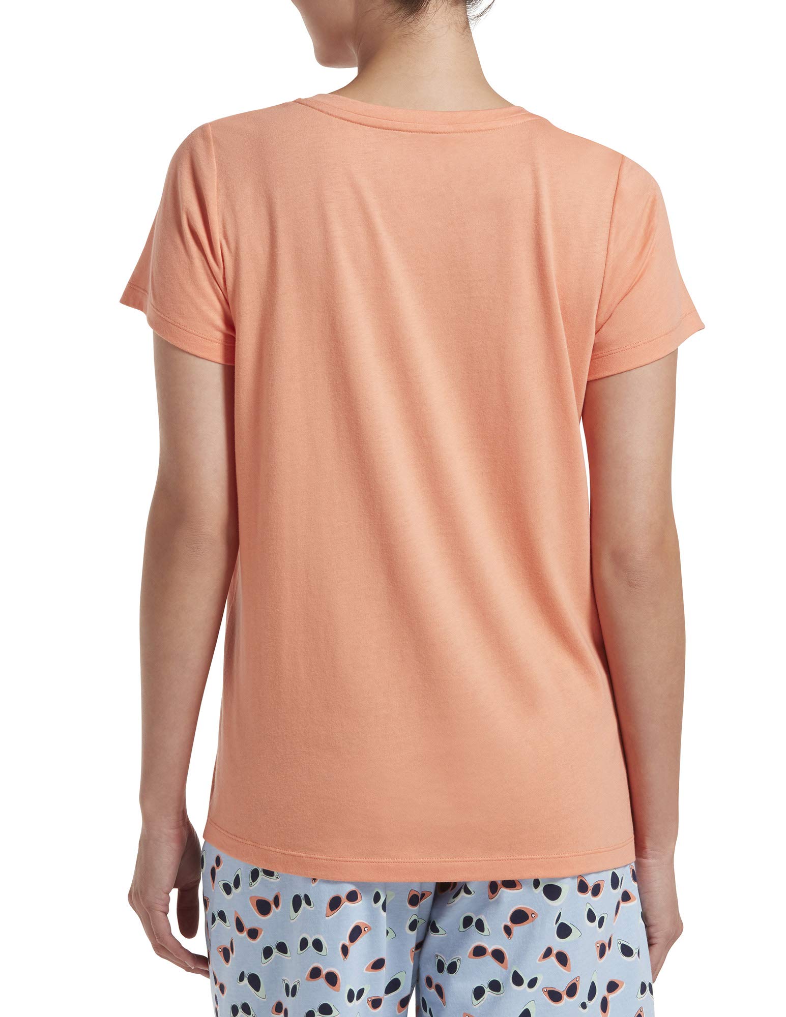 HUE Short Sleeve V-Neck Sleep tee Camiseta de Pijama Mujer