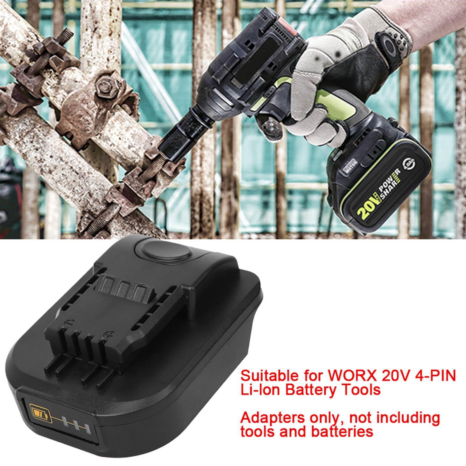Adaptador de batería GRCFUMO, Base de Adaptador de alimentación de batería, Adaptador de Cargador Convertido de 18V para Accesorios de Herramientas eléctricas de 20V y 4 Pines