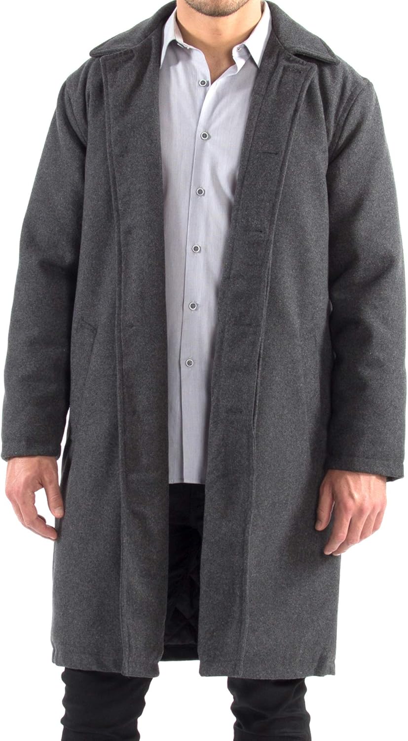 Alpine Swiss Zach Men’s Wool Blend Overcoat – Knee-Length Trench Coat, Runs Large for Layering Over Suits or Sweaters - Image 9