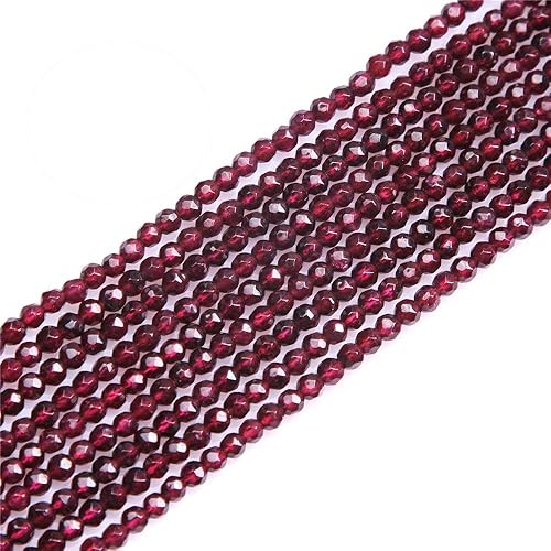 Miniatura 59 de JOE FOREMAN Cuentas de granate para hacer joyas, piedras preciosas naturales, semipreciosas, 0.472 in, redondas, esmeriladas, mate, envejecidas, 15