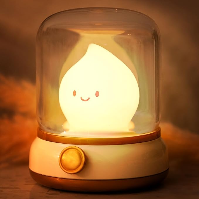 Flameless Candles Lamp, Led Candles,Cute Kerosene Lamp,Silicone Flame Amber Light