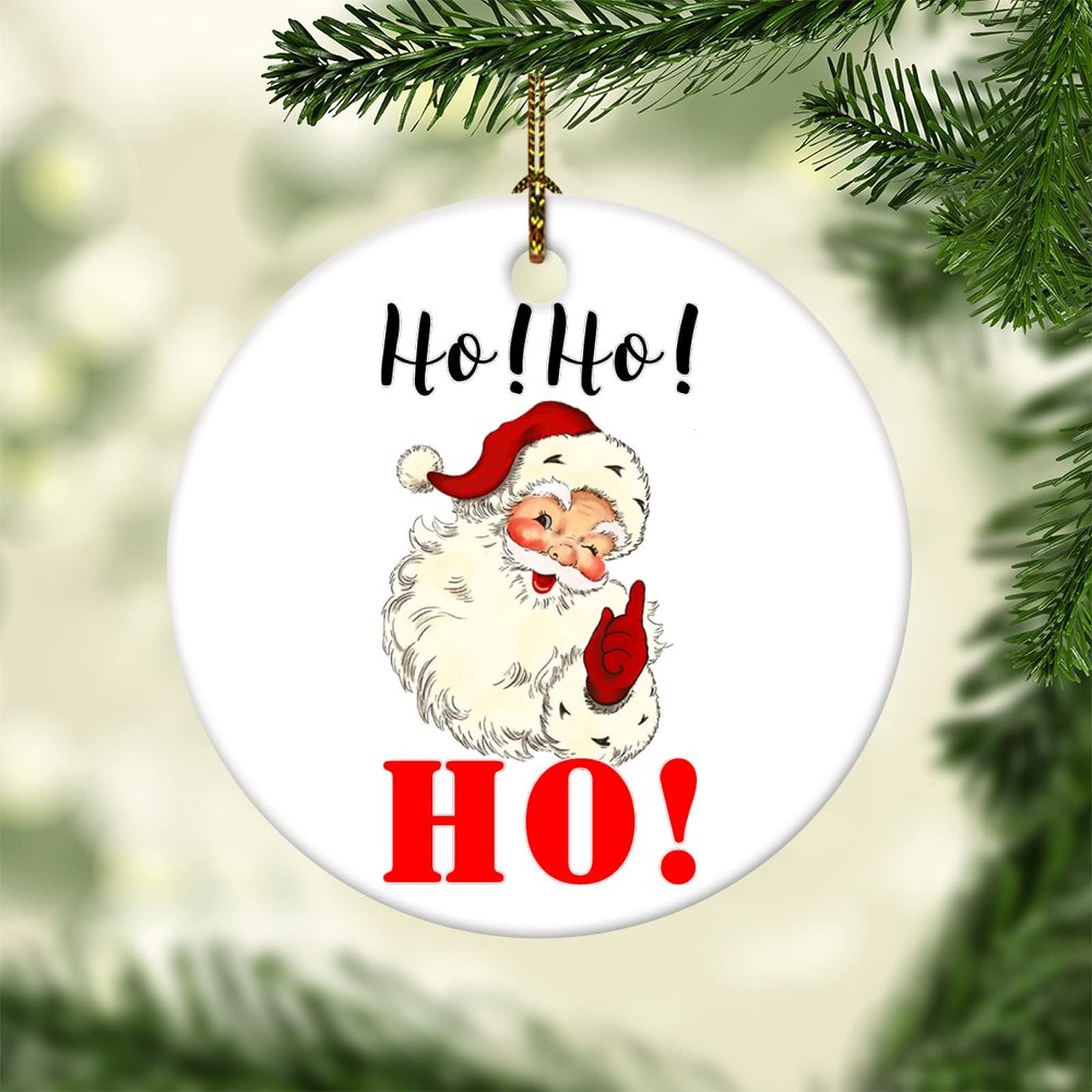Ho Ho Ho Christmas Ornament - Santa's Favorite Ho Ceramic Ornament - Santa Claus Ornament - Funny Ornament - Christmas Ornament - Holiday Ornament - Adult Humor Ornament - Naughty Ornament