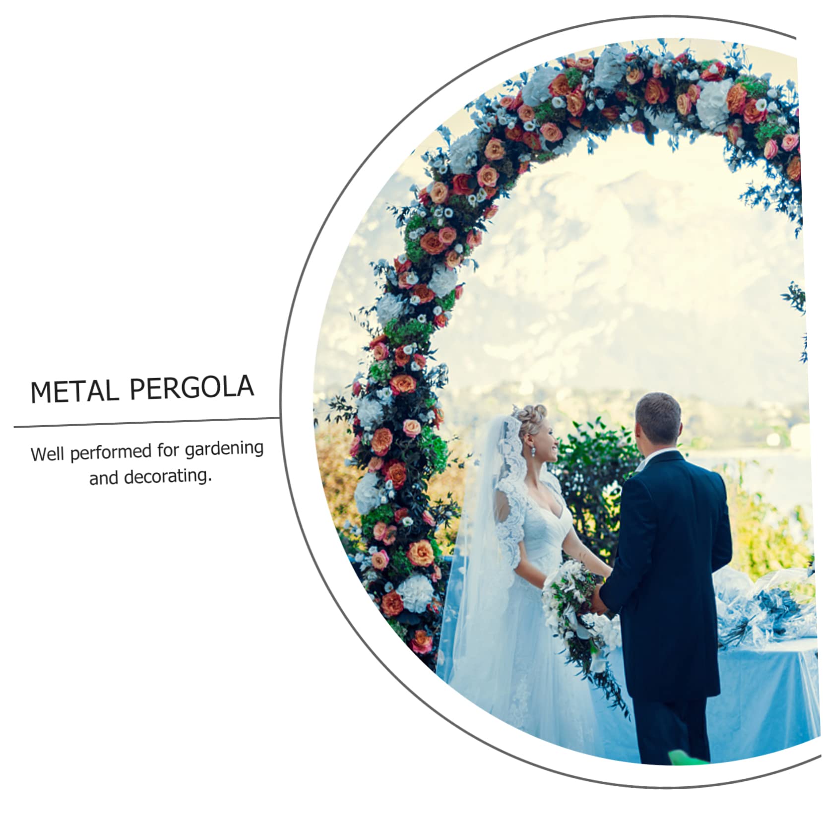 Hochzeitsbogen Gartenlaube Leichte Eisenpergola Dekorationsbogen Für Hochzeit Gartenparty Mit Abnehmbaren Abschnitten Metallbogen 80-100 Zeichen