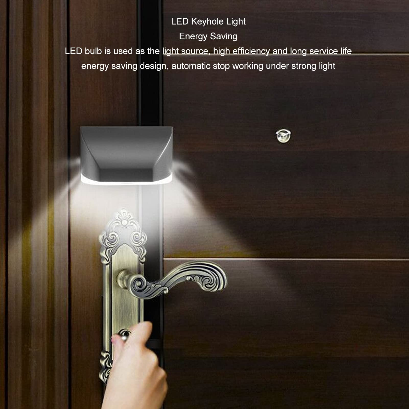 LED Keyhole Light, Battery Operated, PIR Motion Detector, Night Lamp for Toilets, Cupboards, Kitchen, Hallways, Stairs, White Light, ABS Material, 81X46x30mm