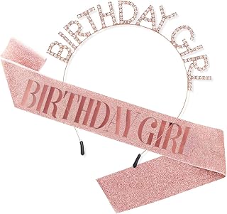 Party Propz Birthday Girl Sash And Crown Set – 2 Pcs, Birthday Girl Crown Headband, Sash For Occasion, Pink Color Celebrat Price In India