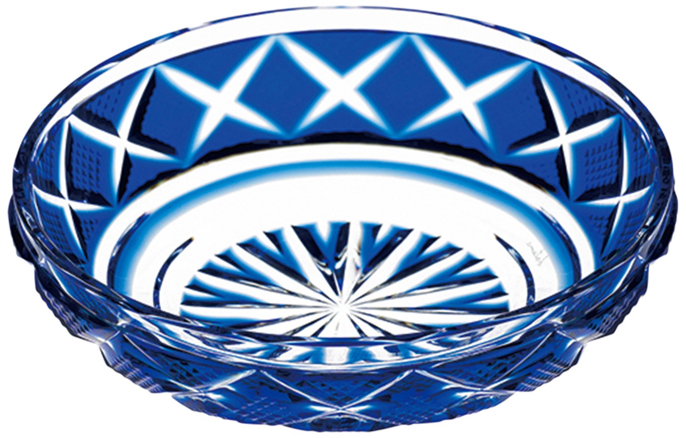 薩摩切子　小皿 Amazon.co.jp: 山下工芸 薩摩切子 伝匠小皿B 瑠璃 φ9×2.8cm