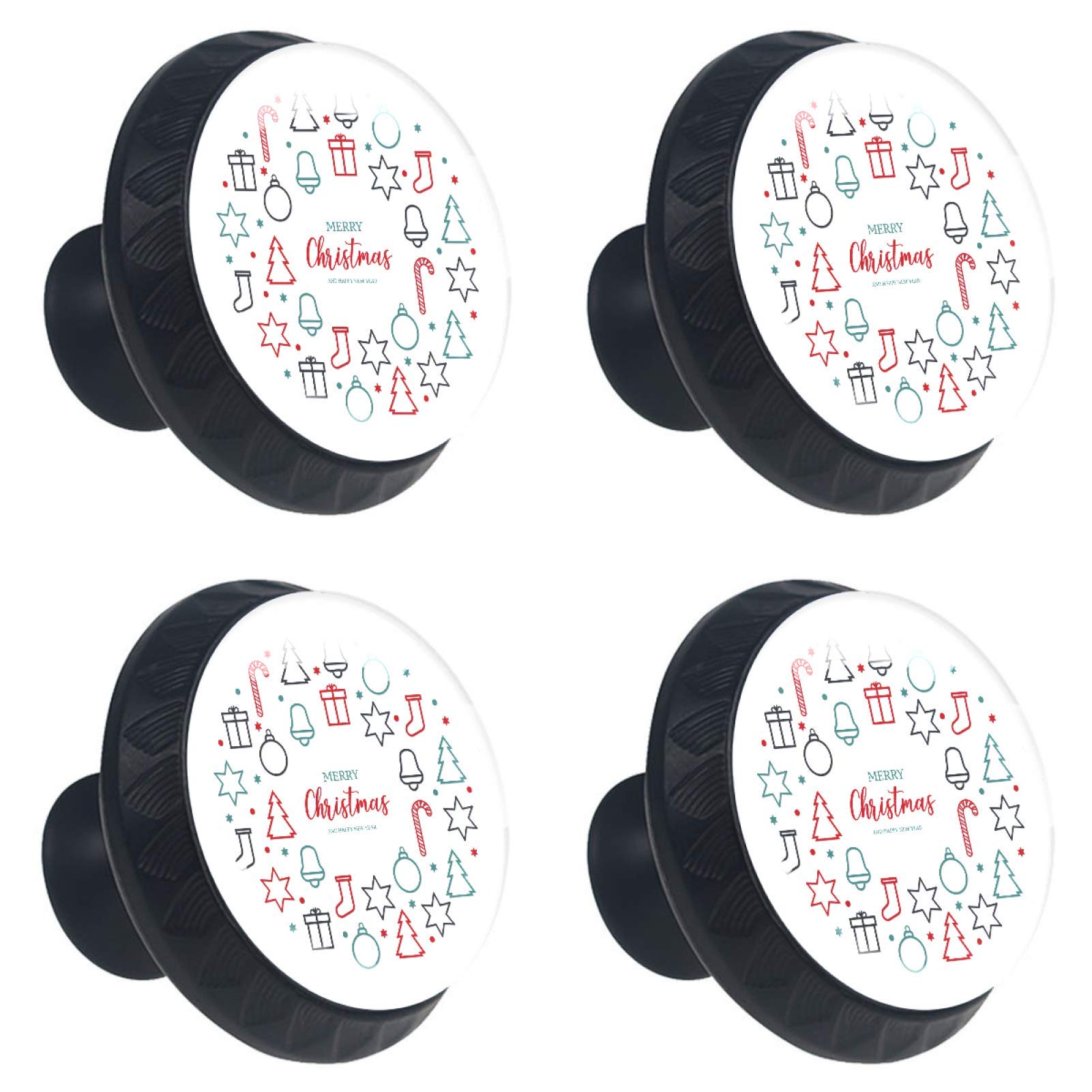 Bouton de tiroir en verre cristal pour salle de bain et bureau Lot de 4 poignées déco