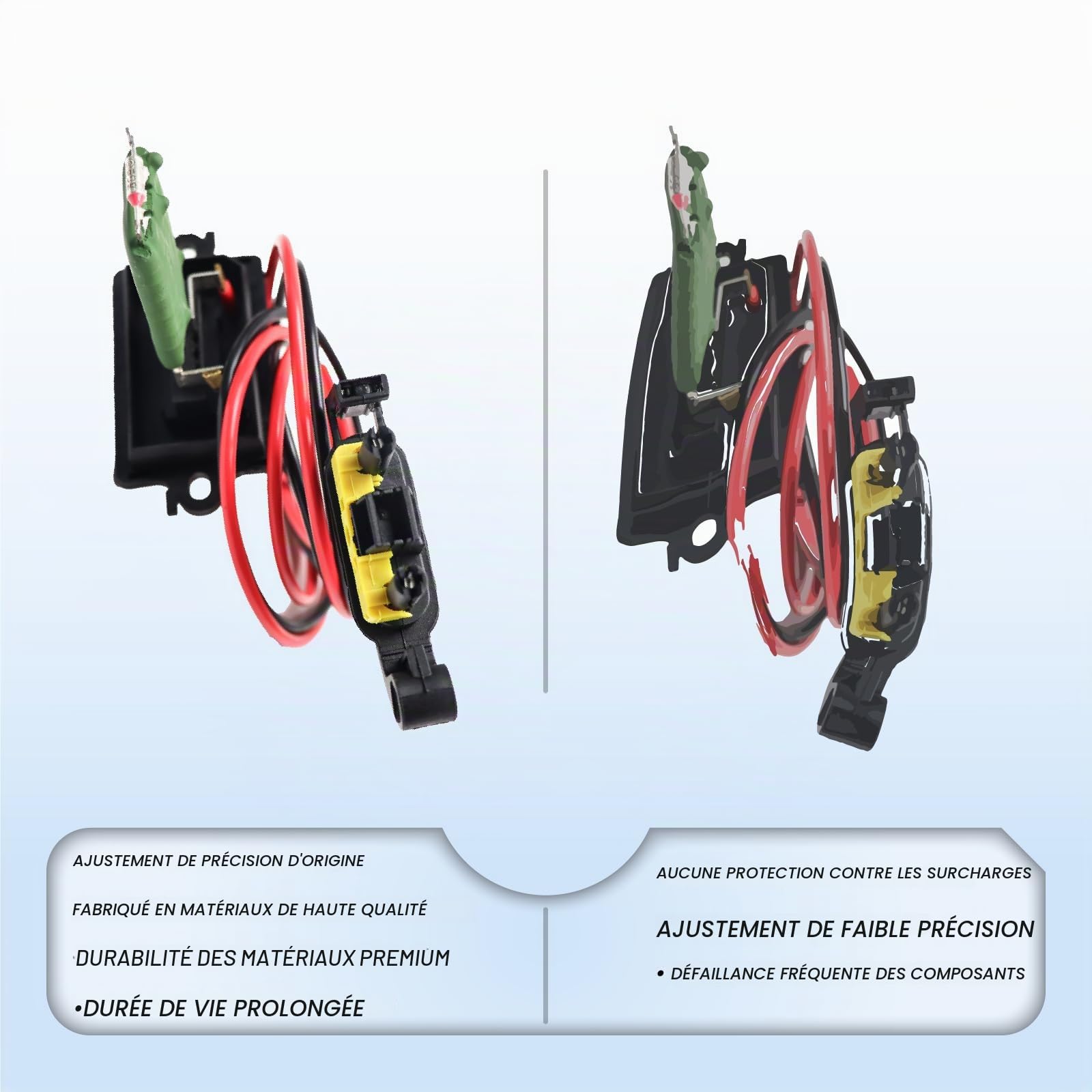 Kit de Résistance Chauffage de Ventilation 7701209803 Moteur Soufflerie avec Faisceau de Câblage Compatible avec MK3, Clio 3, Scenic 2, Grand Modus