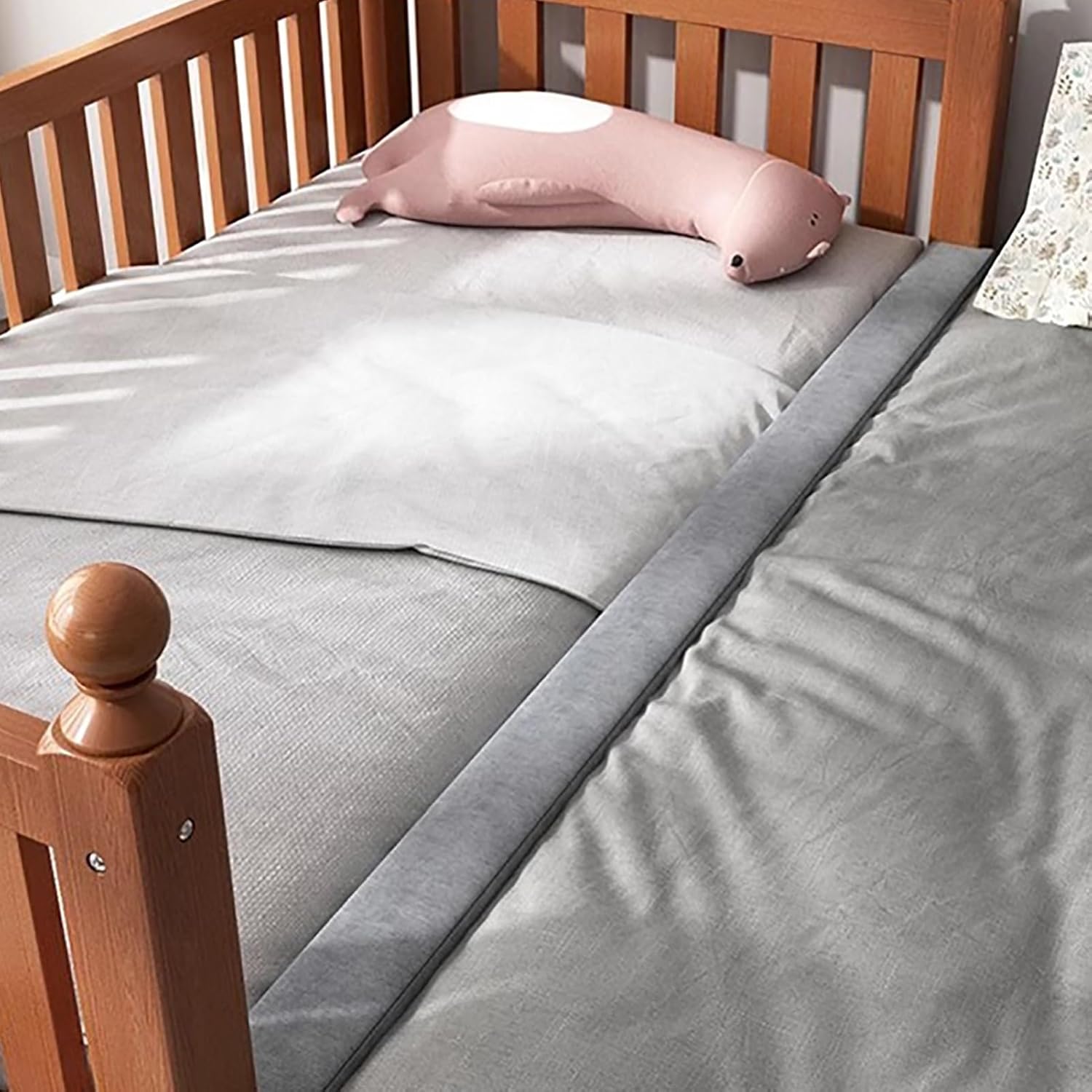 Rectangle Bed Gap Filler Mattress Extender, Grey Bolster