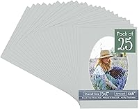 Vista 314 de CountryArtHouse Marco ovalado verde cazador de 5 x 7 pulgadas, sin ácidos, con núcleo blanco, corte biselado para fotos de 4 x 6, se adapta a marcos