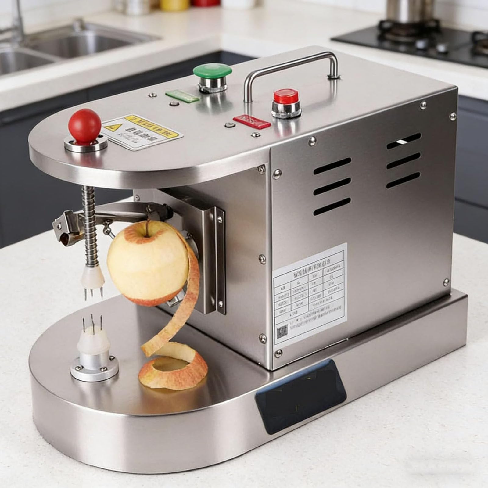 LJCSSD Commercial Automatic Lemon and Orange Peeler, Electric Fruit and Vegetable Peeler with Adjustable Height, 500 Units/Hour, Fruit Peeling Tool for Kiwis, Mangoes