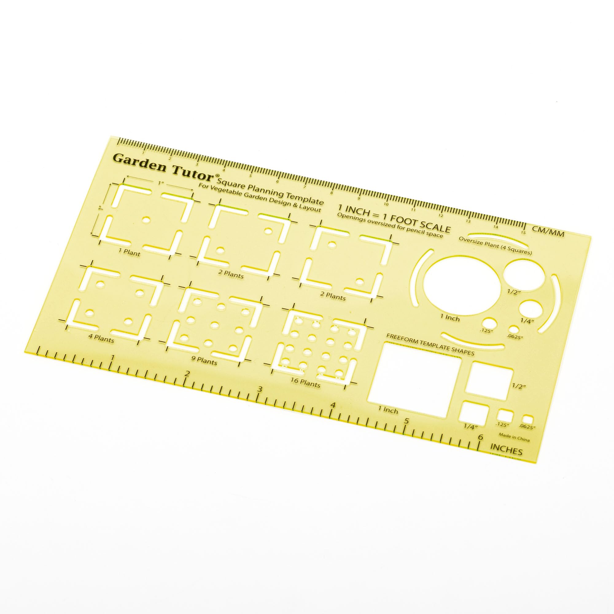 Garden Tutor Square Planning Template - Easy, High-Yield Vegetable Garden Layouts for Square Grid Layout or Row Planting