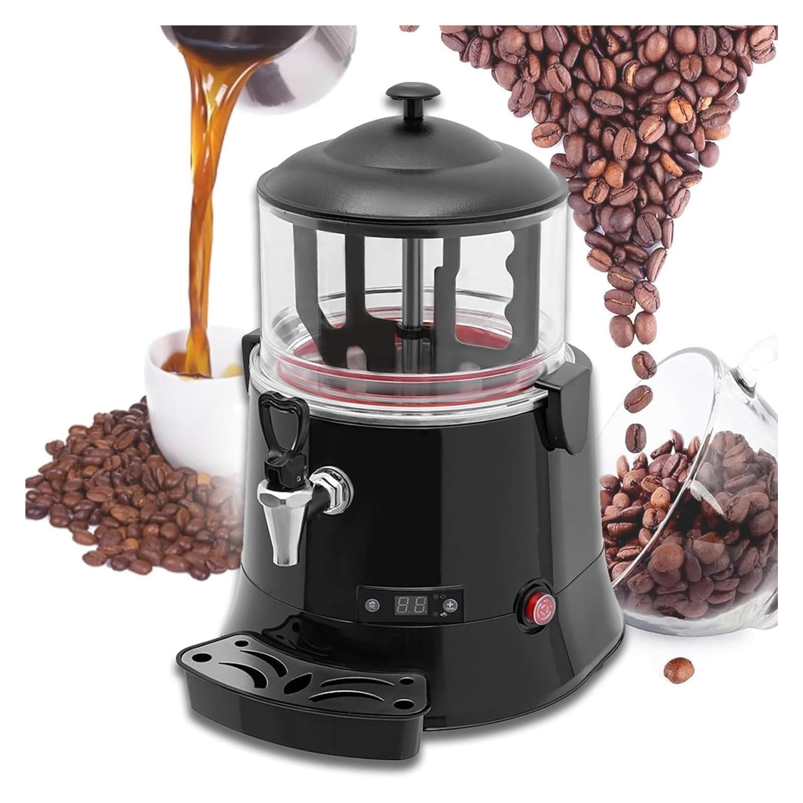 HCZKIUJY Chocolate Fountain Machine,Hot Chocolate Maker, Commercial Hot Chocolate Heating Mixing Melting Machine for Coffee Milktea Juice Dispenser Beverage Warmer (5l)