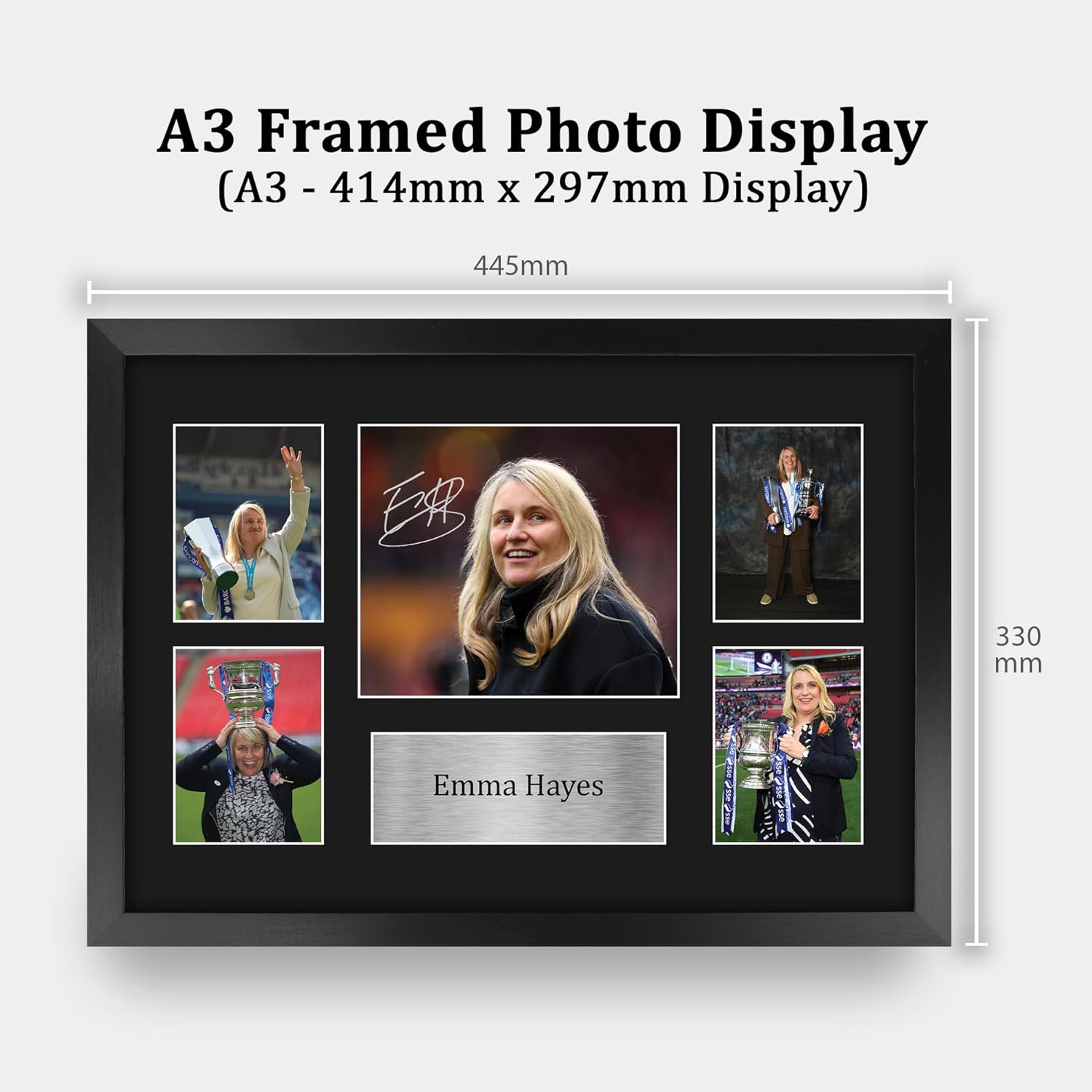 HWC Trading FR A3 Emma Hayes Chelsea Printed Memorabilia Signed Autograph Photograph Display for Womens Soccer Fans and Supporters - A3 Framed