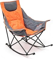 Vista 13 de SUNNYFEEL Silla Mecedora de Camping, Reclinable Acolchada de Lujo, Silla Plegable de Jardín de Gran Tamaño con Bolsillo, Resistente