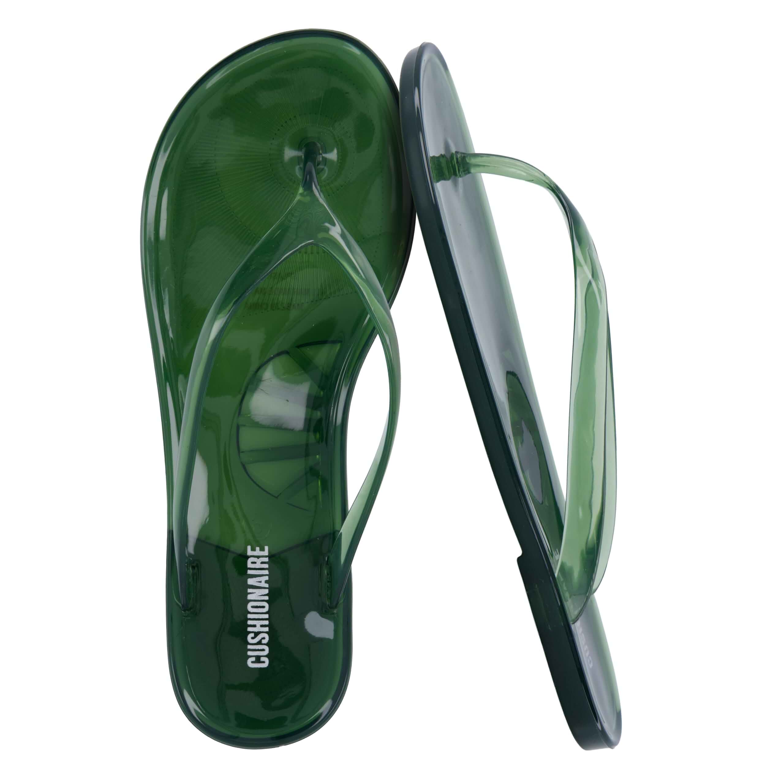 CUSHIONAIRE Splash Jelly Flip Flops for Women With Flexible Sole, Glossy Jelly Finish Summer Sandals for Women