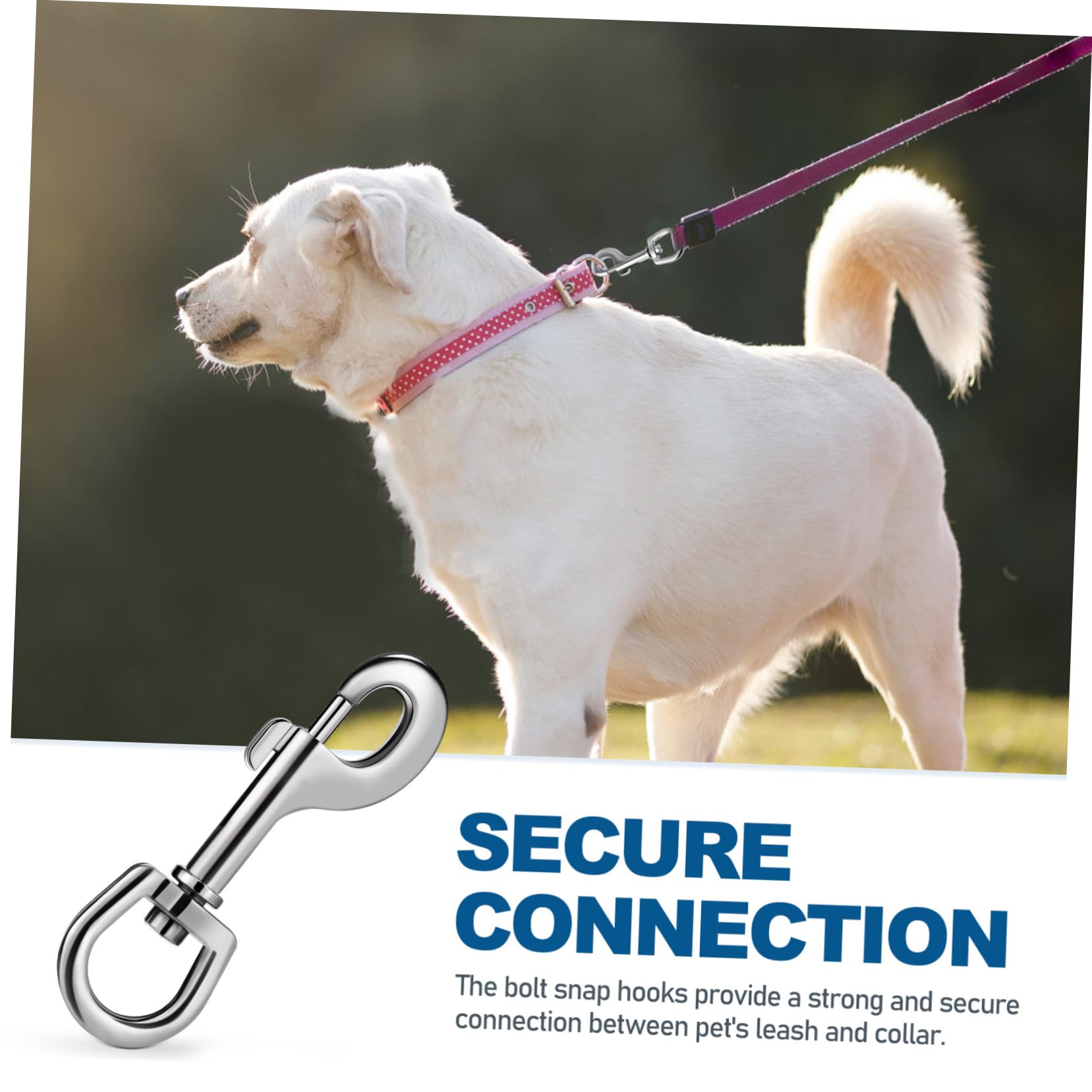 MUCKLILY Dog Traction Rope 8 Bolt Snap Hooks Swivel Snap Clips for Pet Leash Chain and Training