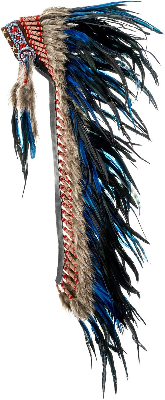 Novum Crafts Feather Headdress | Native American Indian Inspired | Choose Color