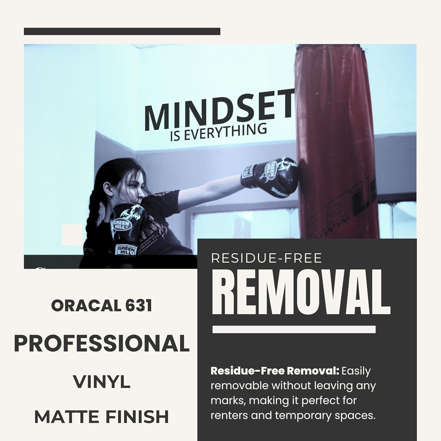 My Vinyl Story | Mindset is Everything | モチベーションを高めるウォールデカール 引用ビニー