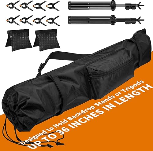 Miniatura 2 de Funda de transporte para soportes de luz de fondo, bolsa de almacenamiento de trípode de nailon resistente de 36 pulgadas con correa para el hombro,