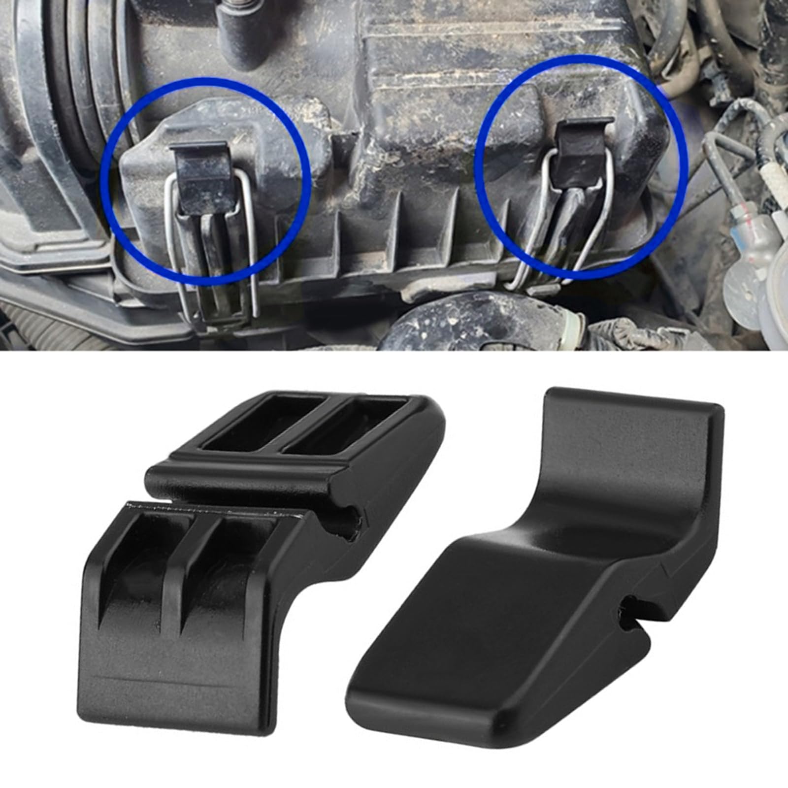 2 PCS Car Air Filter Clip, Intake Filter Box Housing Assembly Clip, Air Filter Box Accessory Clip Replacement Parts, Compatible with Honda Accord Odyssey Fit City Binzhi XRV (Black)