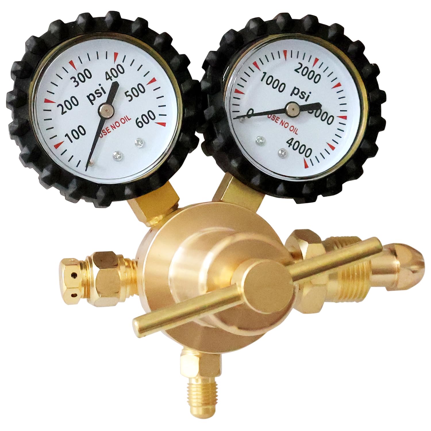 Vaphy Nitrogen Regulator with 0-600 PSI Outlet Pressure, CGA580 Inlet and 1/4'' Male Flare Fitting