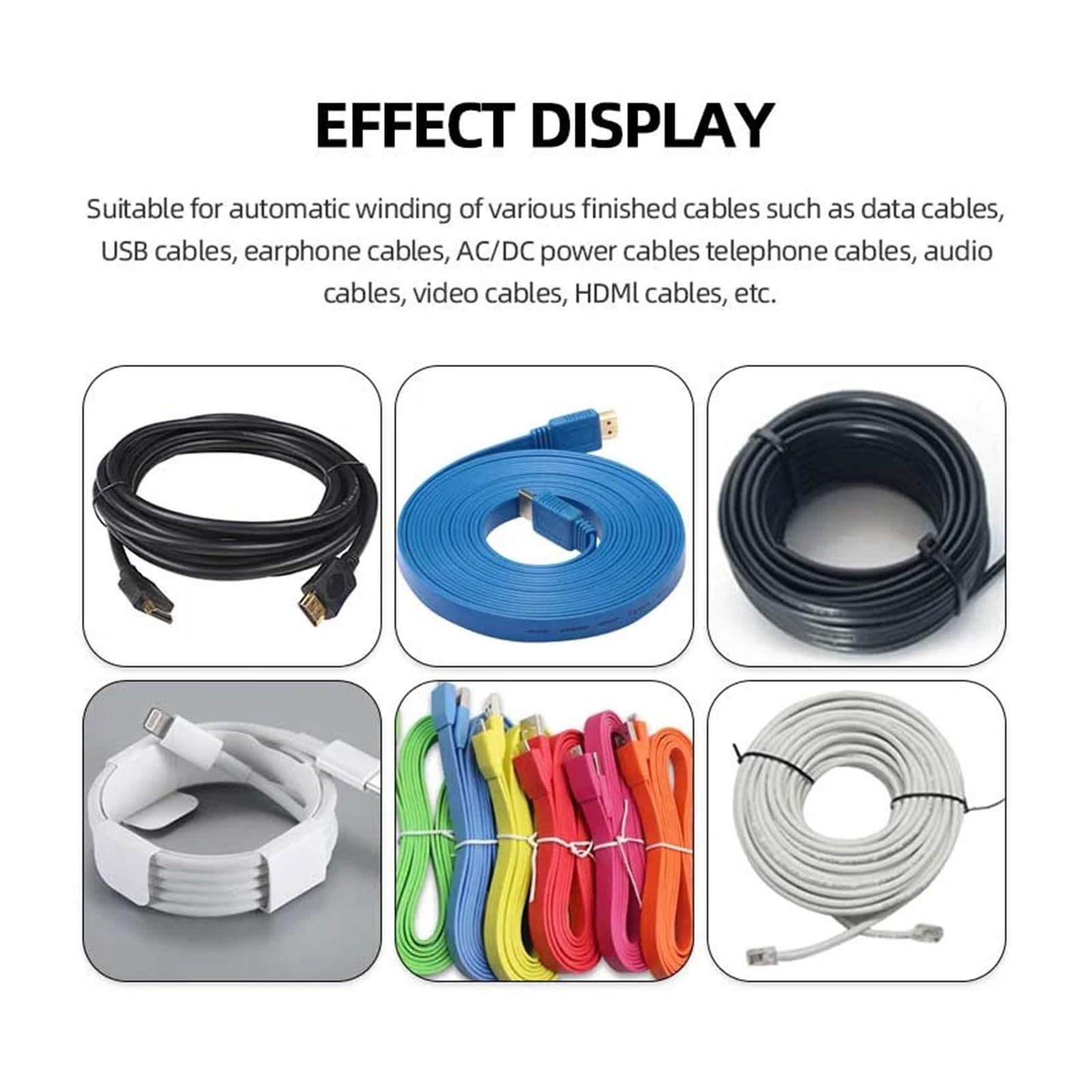 Máquina de bobinado automático para cable, diámetro de alambre de 4 a 10 mm, ideal para USB, línea telefónica, manguera de jardín, almacenamiento eficiente de carrete de cable