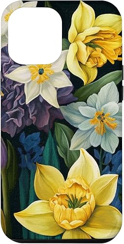 Funda para iPhone 12 Pro Max pintada con narcisos y flores llamativas, para amantes de las flores