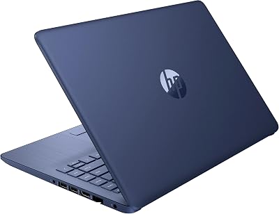 HP 14" HD Laptop, Windows 11, Intel Celeron Dual-Core Processor Up to 2.60GHz, 4GB RAM, 64GB SSD, Webcam, Dale Blue (Renewed)
