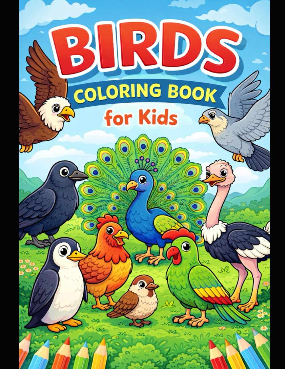 Birds Coloring Book: A Fun and Simple Coloring Book for Kids Ages 3–7 (My First Animal World Coloring Series)