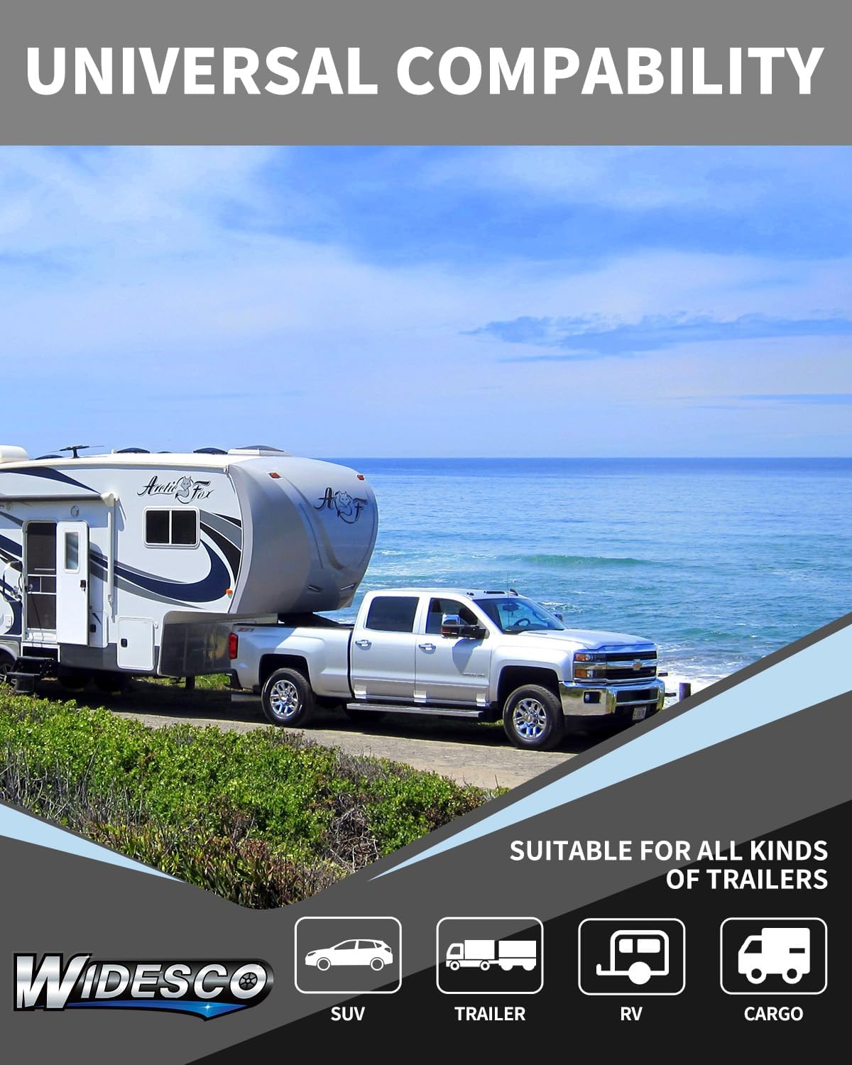 Trailer Lock Fits 2-5/16 lnch Couplers, Heavy-Duty Steel Coupler Lock with Waterproof Shield, Anti-Theft & Anti-Corrosion for RV, Pickup, Boat, Cargo