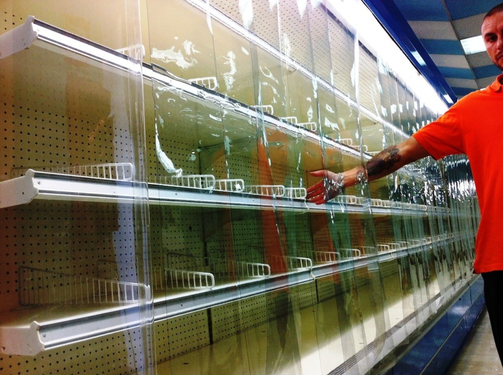 Tenda a Strisce PVC Crystal per banco murale frigo, Barriera termica. (L.207 x H.160)
