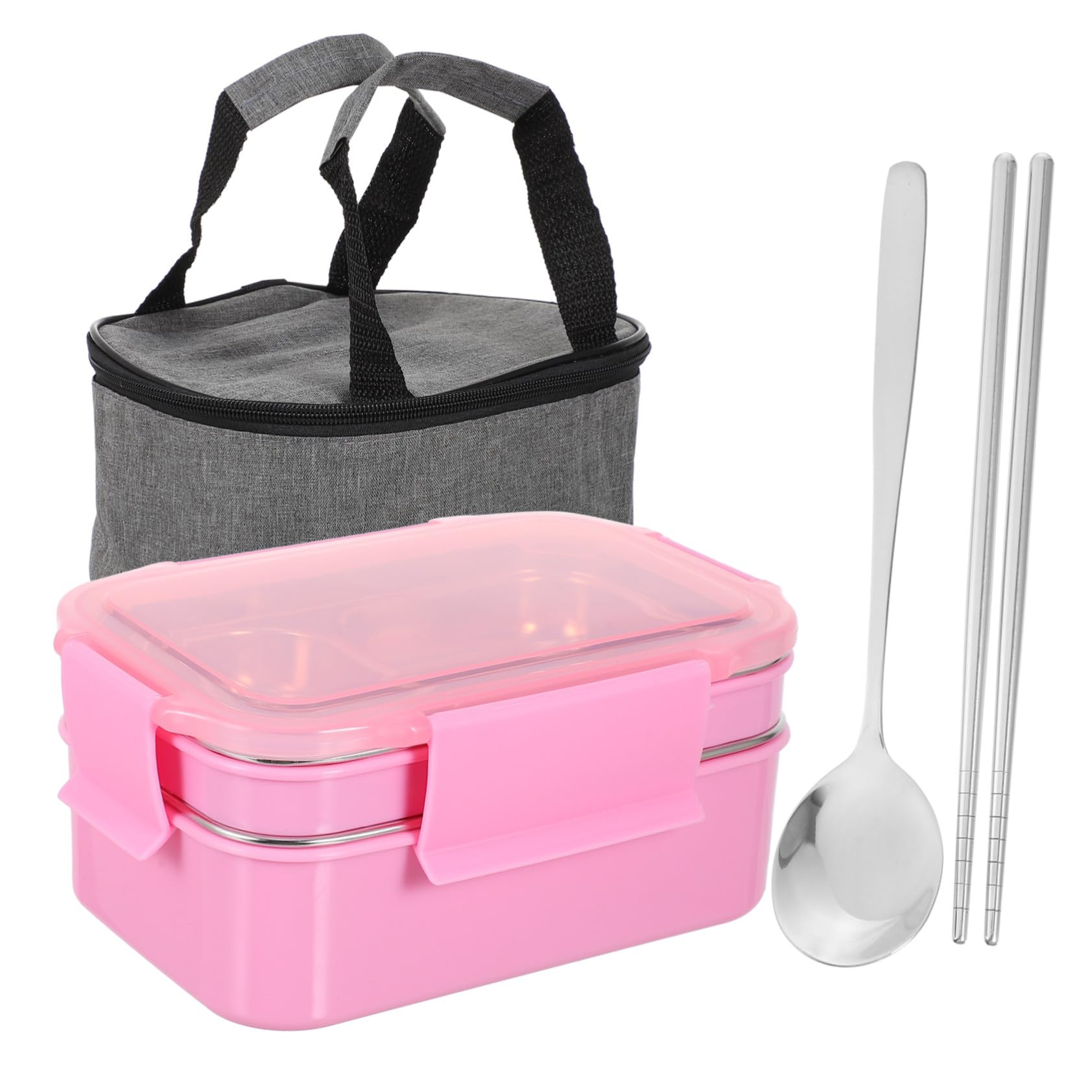 NOLITOY Boîte à Lunch Compartimentée Thermique en Acier Inoxydable 304 Rose