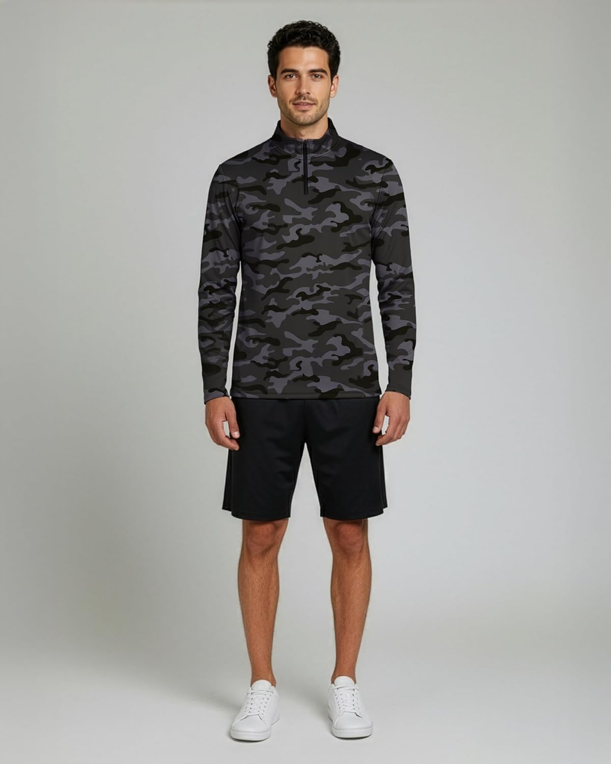 Real Essentials 3 Pack: Men's Mesh Long Sleeve Athletic Quarter Zip Pullover - Outdoor UPF 50+ (Available in Big & Tall) - Image 4