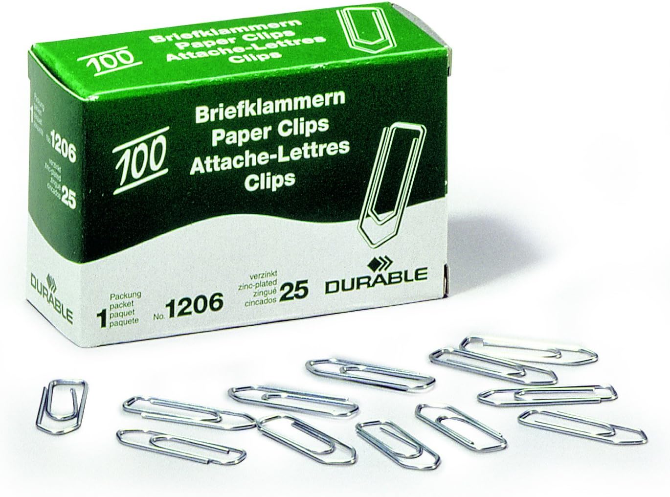 Durable 120625 Paper Clips 26 mm Galvanised Pack of 2000