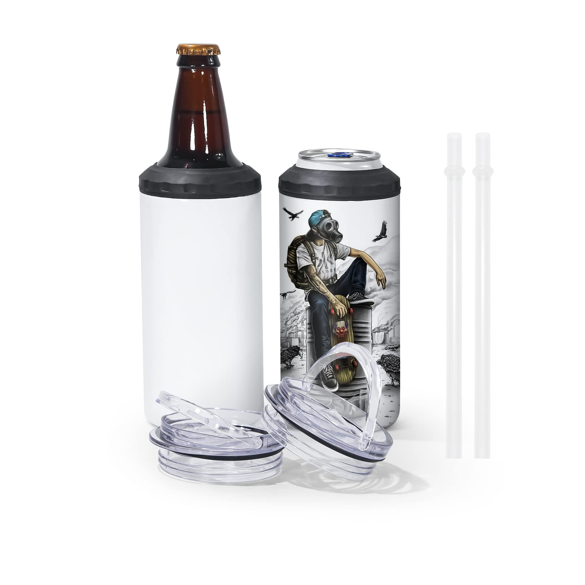 Buy AGH 16 OZ Sublimation Can Cooler Tumblers Blanks, 4in1 Can