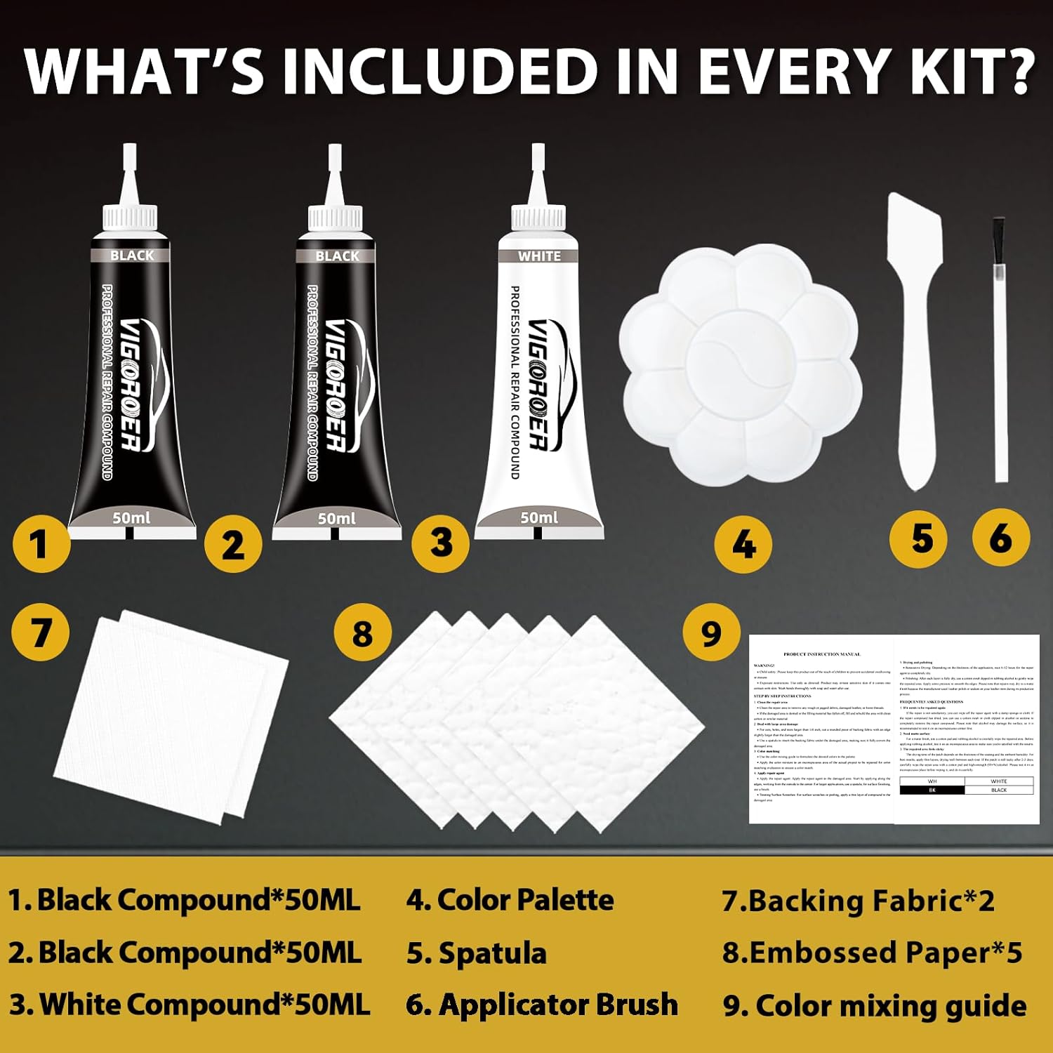 Black Leather Repair Kit Car Interior, Vinyl Repair Kit for Furniture, Sofa, Jacket, Purse – Super Easy Instructions to Fix Scratches, Tears, Holes, and Peeling - Image 4