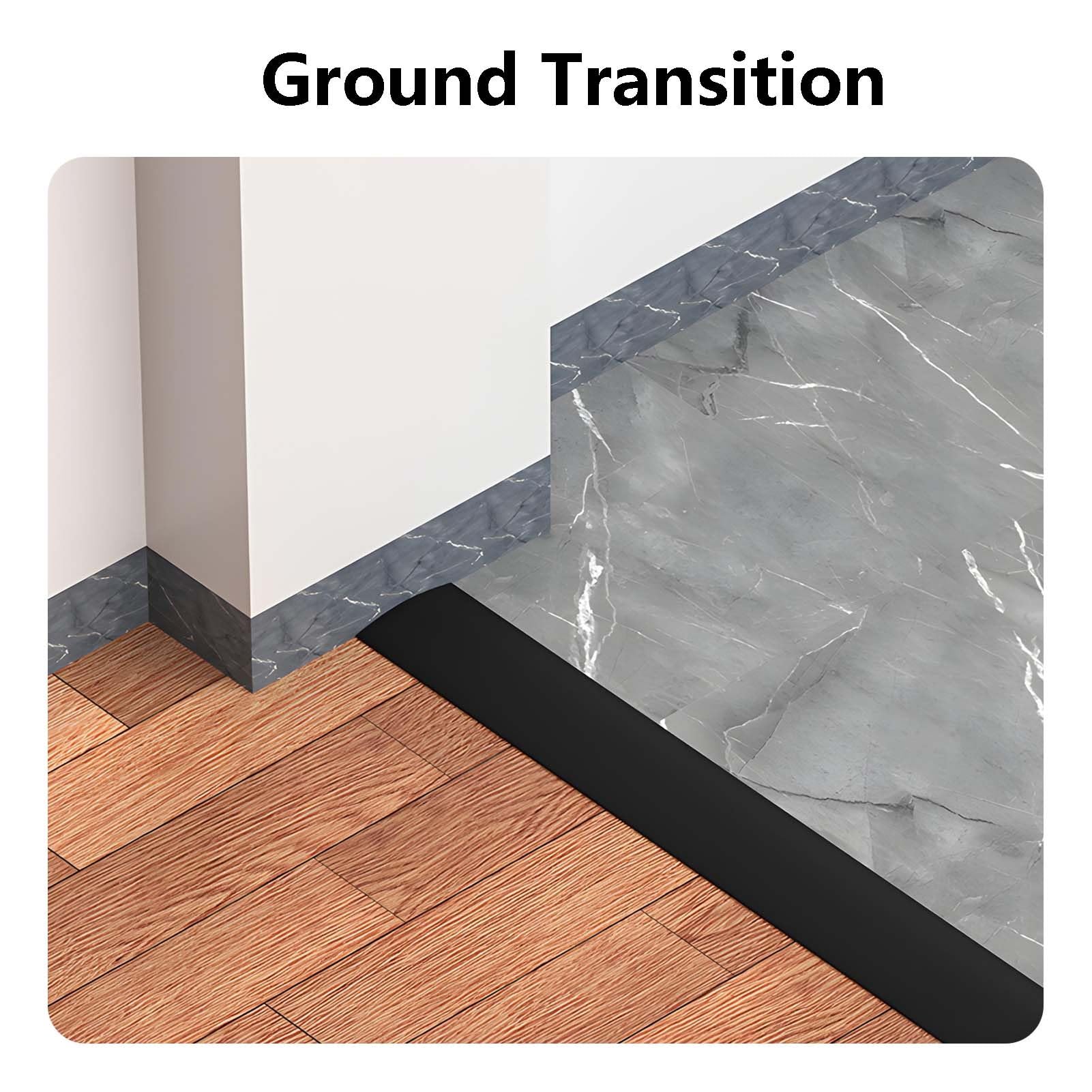 3 Pcs T Shape Transition Strip Grey PVC Floor Joint Threshold Trim Flat Partition Edge Molding 35.4"x1.4" (90x3.6cm) for Seamless Flooring Finish