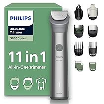 Philips Rifinitore All-in-one Multigroom Serie 5000 11 in 1 – Rifinitore per barba, capelli e corpo, lame autoaffilanti interamente in metallo, 17 impostazioni di lunghezza (0,5-16 mm), MG5951, 15