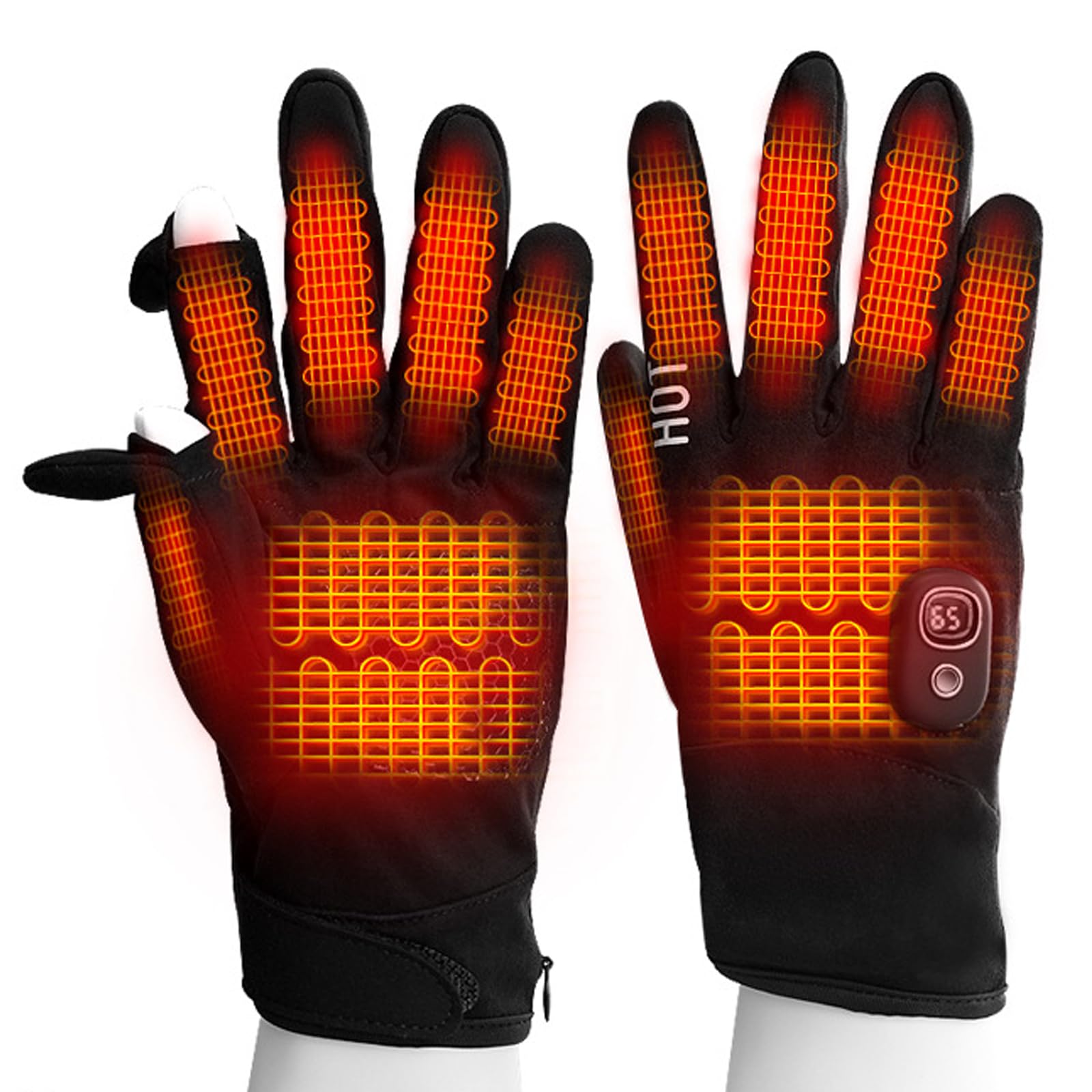 Xuancai Guantes térmicos eléctricos a prueba de frío, calefacción ajustable con forro, compatibles con pantallas táctiles de invierno