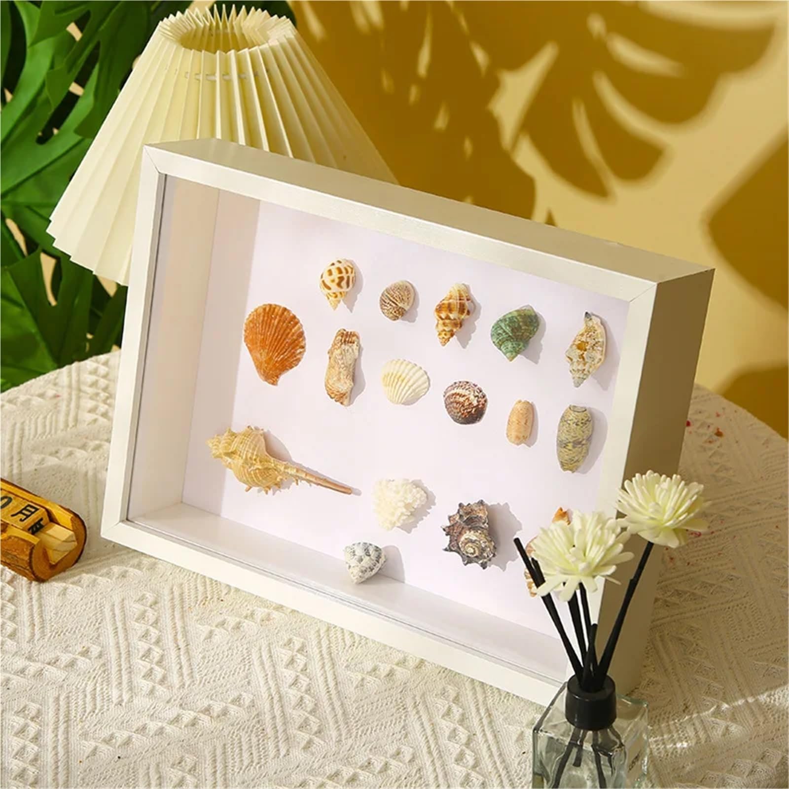 Shadow Box, 2 cornici 3D da 17,8 cm, 3 cm x 5 cm, per foto e campioni di fiori secchi, fai da te, lavori manuali, cornice in legno (noce, profondità 5 cm)