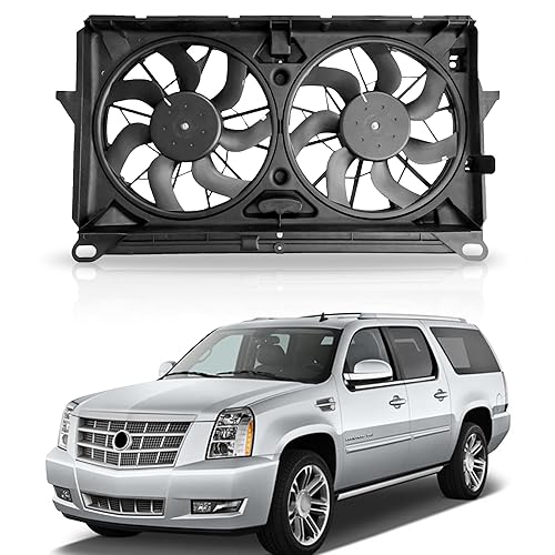 UnayKolb Conjunto de ventilador de refrigeración del radiador para camioneta Chevy Cadillac GMC SUV