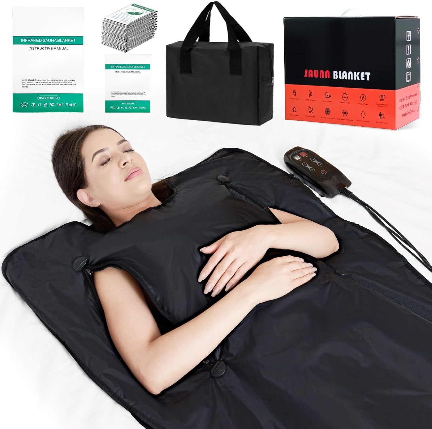 Far Infrared Sauna Blanket: Portable Sauna Blanket for Home Therapy-Infrared Blanket Sauna with 86–176°F Temp Range