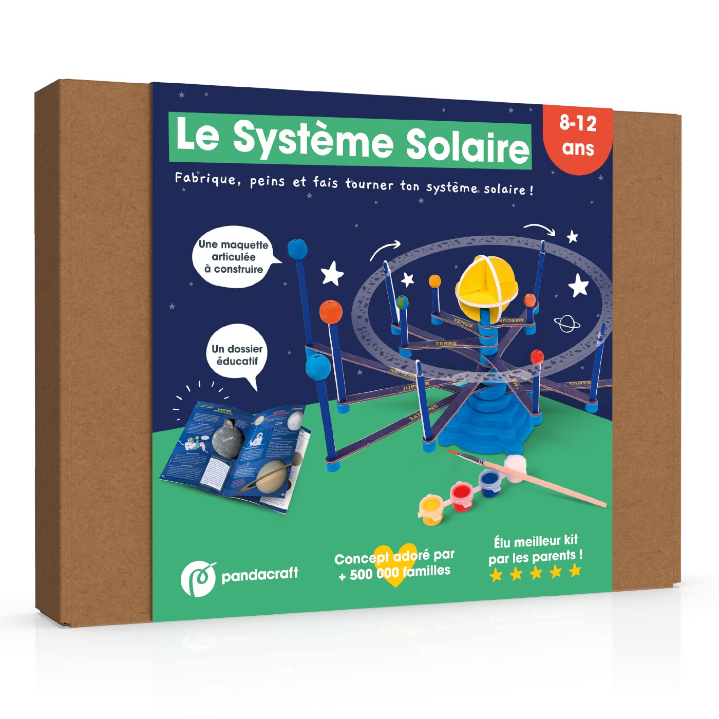 Le système solaire - Kit Pandacraft 8-​12 ans: Fabrique et peins ton système solaire articulé