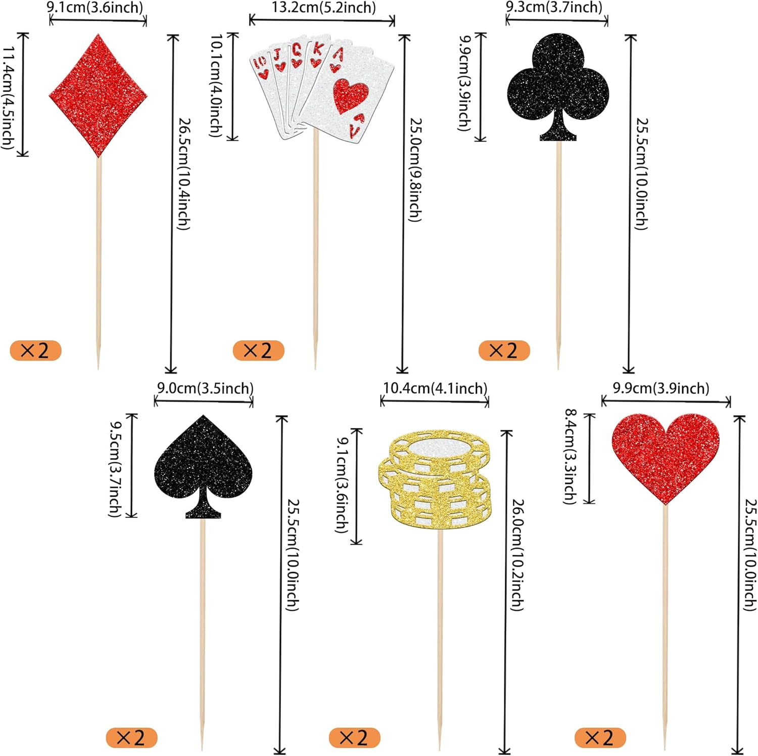 12PCS Casino Poker Theme Centerpiece Sticks Poker Game Chips Player Las Vegas Casino Table Flower Centerpieces Casino Poker Floral Decorations for Las Vegas Casino Night Poker Theme Party Supplies