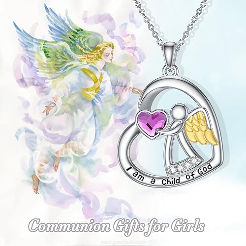 Miniatura 6 de AOBOCO Collar de plata de ley 925 con ángel guardián, joyería de cumpleaños para mujeres y ella