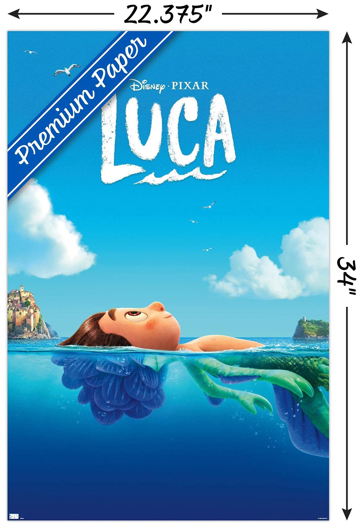 Amazon.com: Disney Pixar Luca - Teaser Wall Poster, 34L x 22.4W
