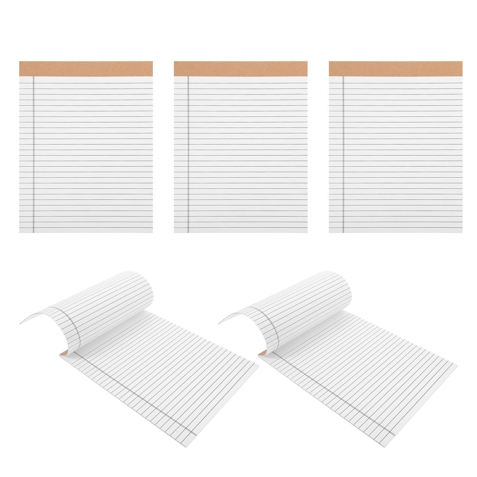 jojofuny Bloc de Notas Legal Blanco de 5 Piezas con Papel Páginas Limpias para Trabajo en Casa y Estudio Escolar