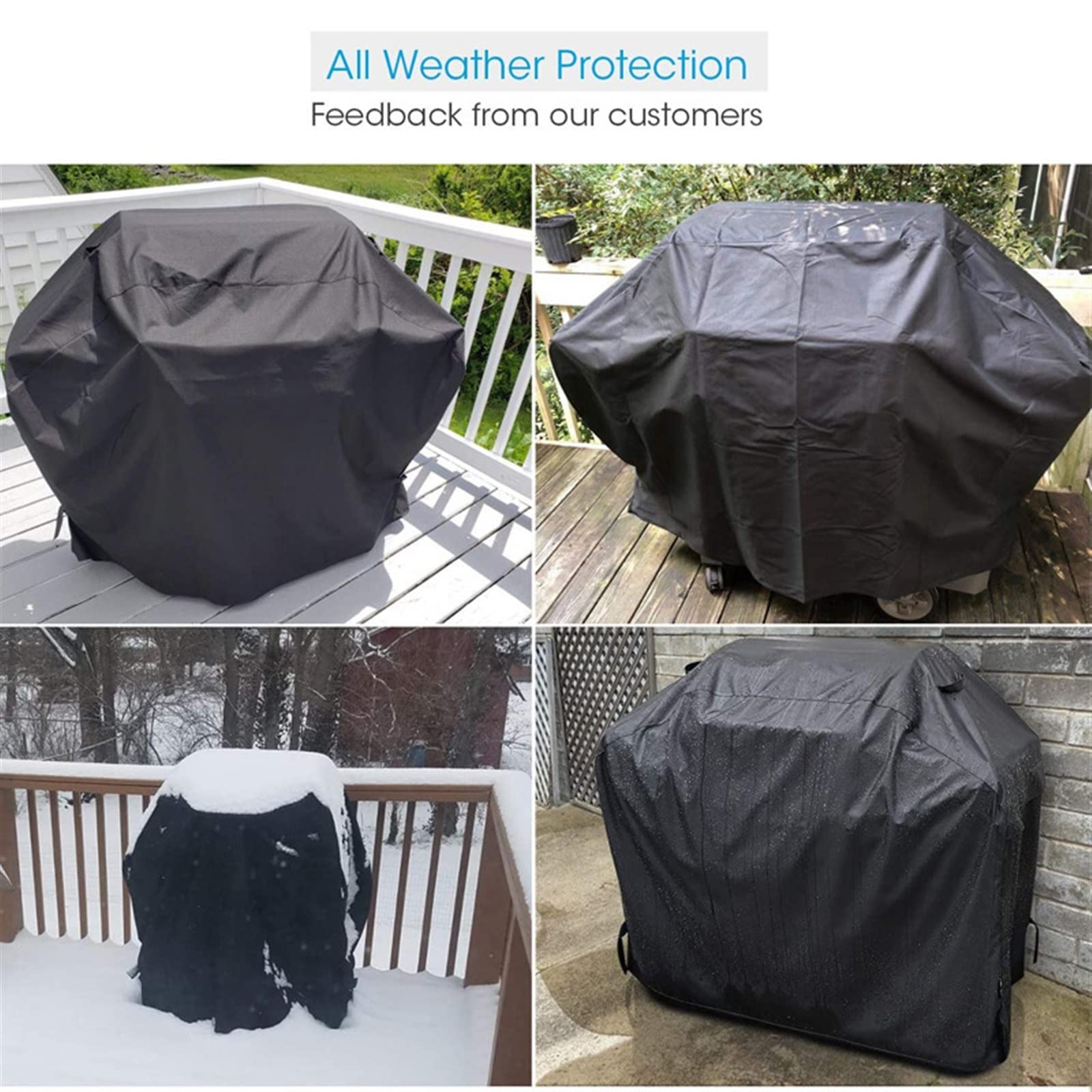 Copertura per Barbecue in Tessuto Oxford 420D, Resistente, Antipolvere, Impermeabile, con Rivestimento in PVC, antistrappo, Protettiva per Barbecue.