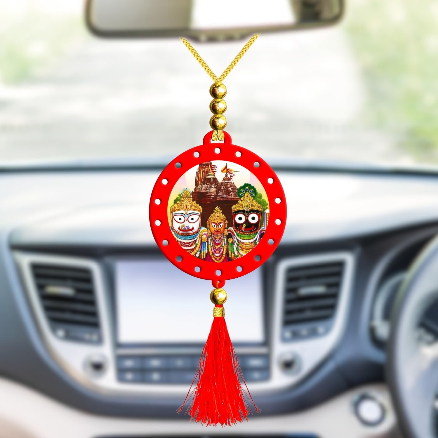 Jagannath Lord of Universe Daru Brahma Car Hanging (p117g24m5) Religious Car Pendant Dangler Charm Decorative Accessory-picture-26